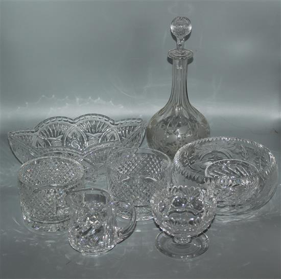 Modern ships decanter, fruit bowl, glassware etc.